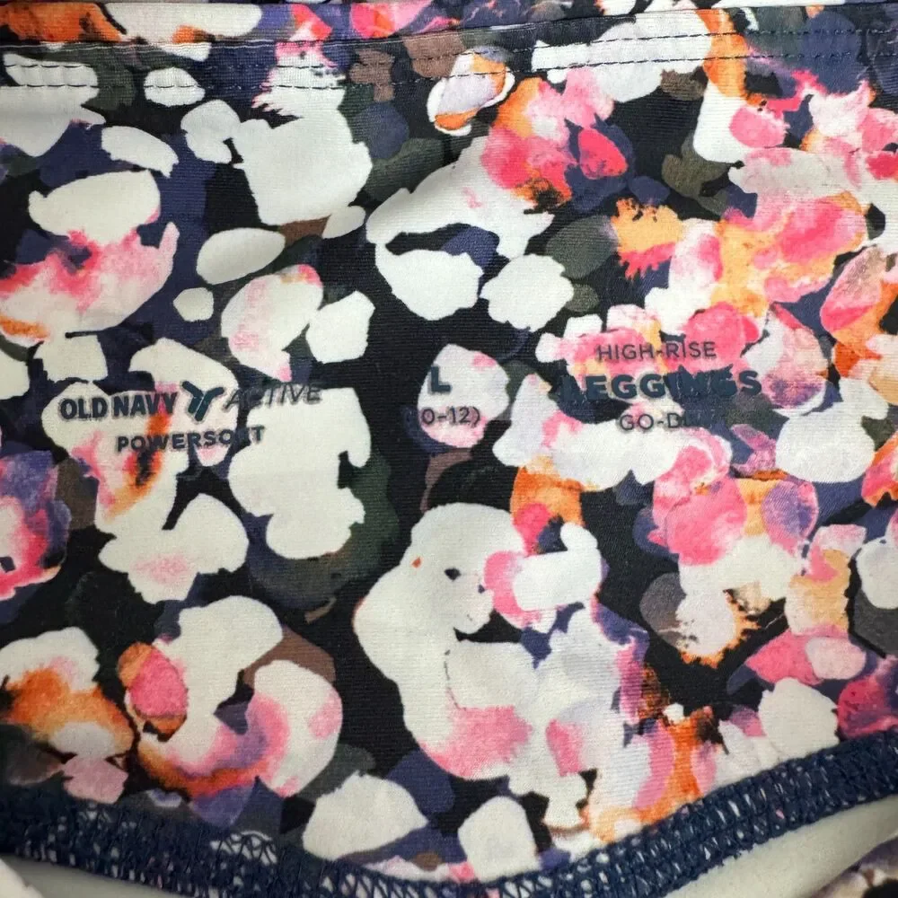 Old Navy High Rise Leggings Go Dry Multicolor Girls Size 10-12